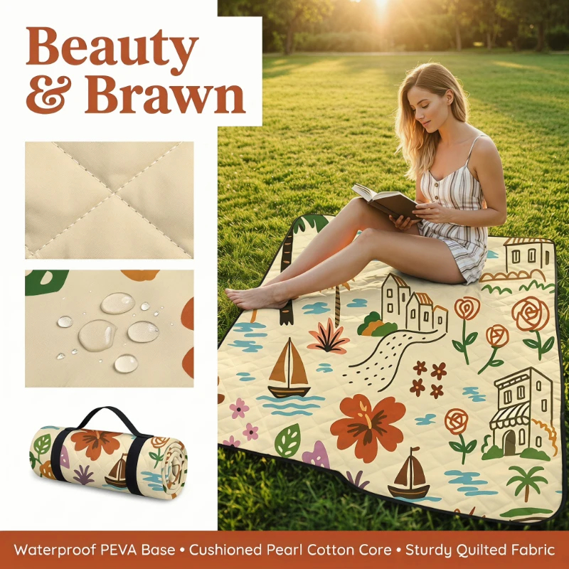Outdoor Camping Mats Large - Waterproof Picnic Blanket, 2x2M Large Beach