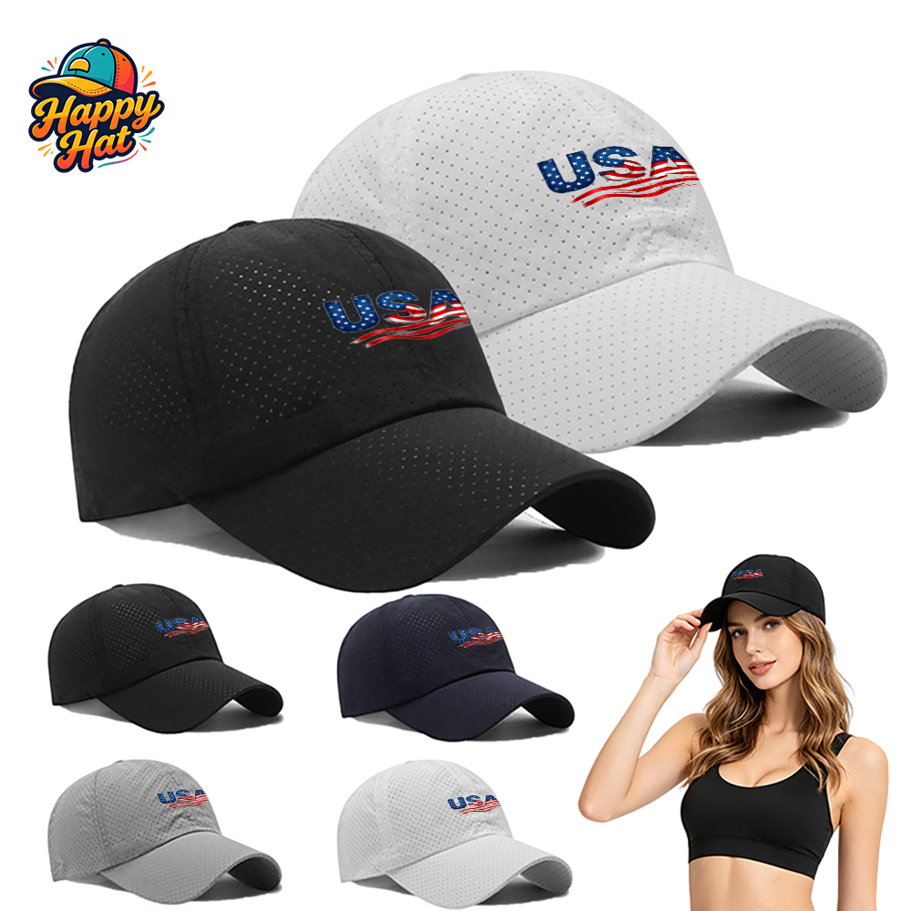 Outdoor Camping Usa - 1PC USA Flag Print Perforated Breathable