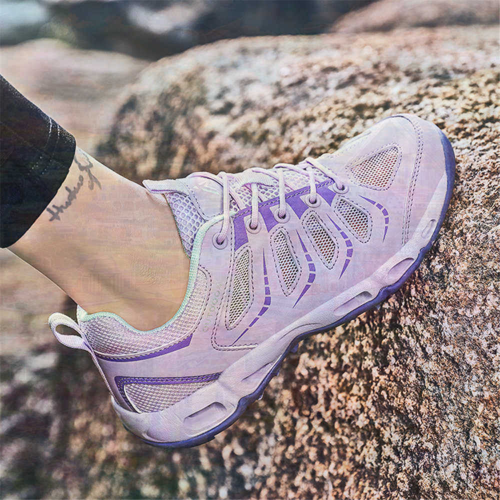 Outdoor Camping Brand - Sumer Round Tip Silver Sneakers Tennis