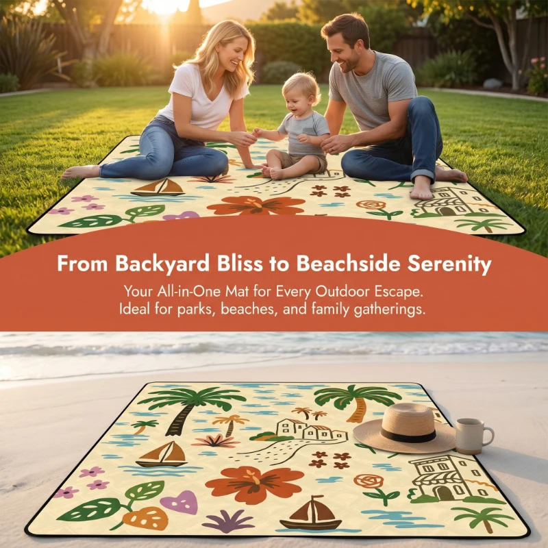 Waterproof Picnic Blanket, 2x2 - Outdoor Camping Mats Large avis et prix
