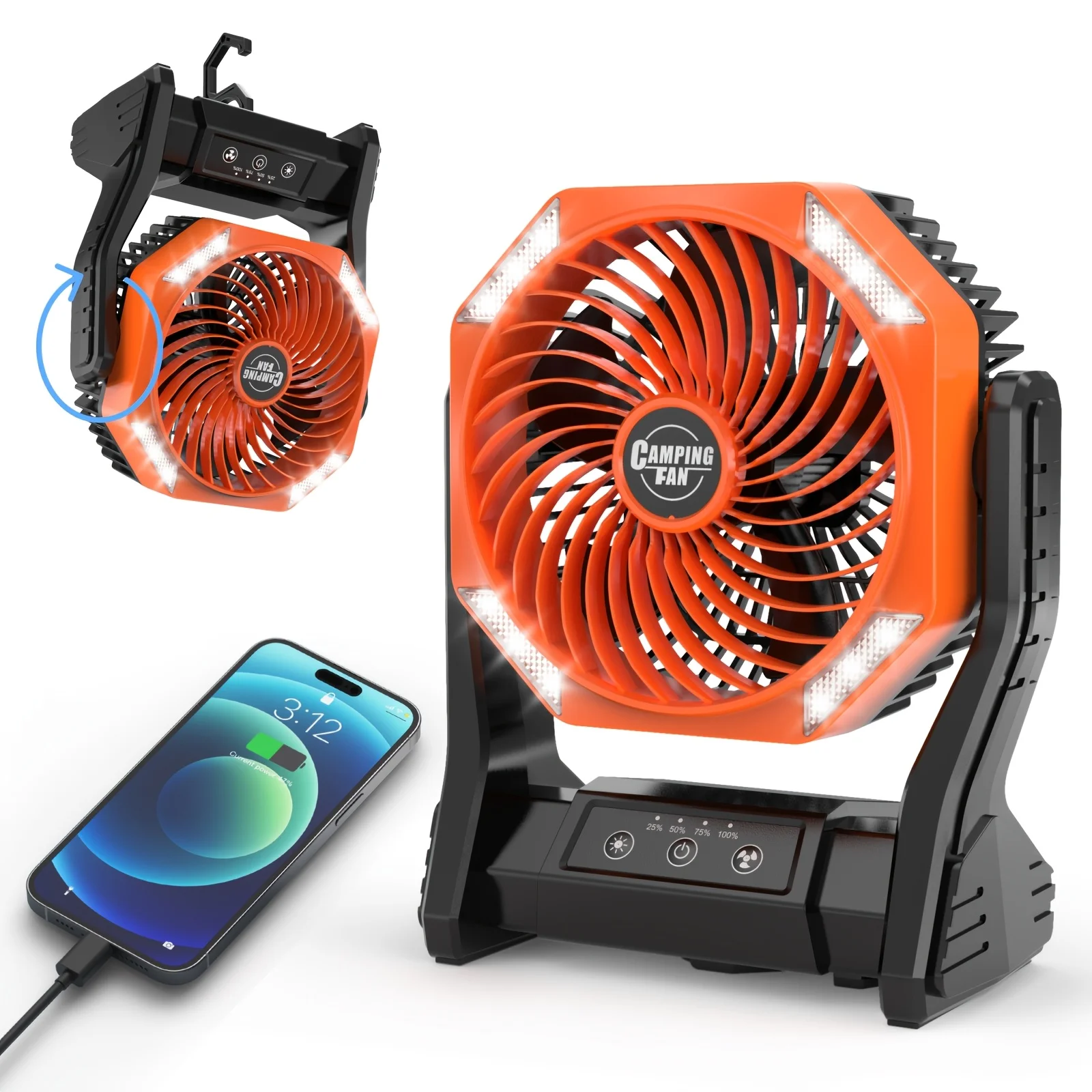 DDHOME 20000mAh Camping Fan wi - Outdoor Camping Fans avis et prix