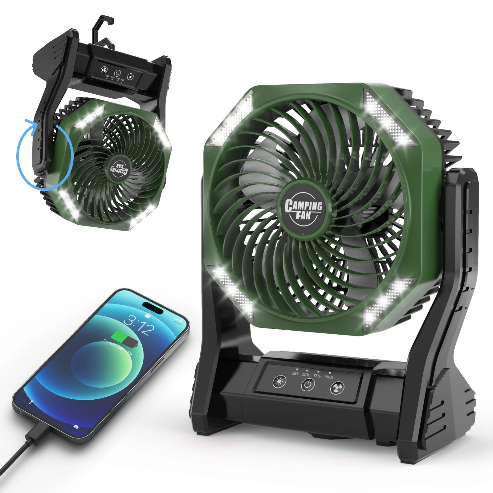 DDHOME 20000mAh Camping Fan wi - Outdoor Camping Fans avis et prix