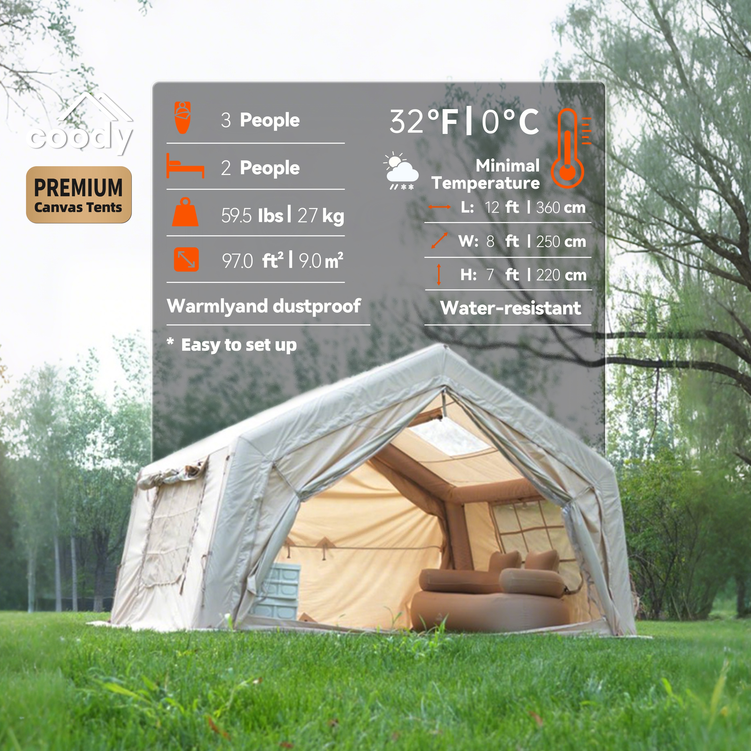 9.0 Air Tent-Beige Zelt Family - Camping Zelt Outdoor avis et prix