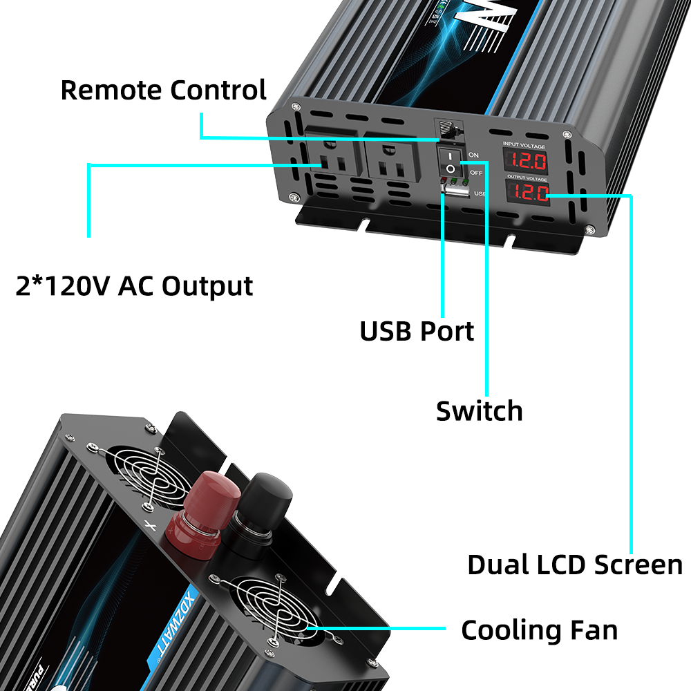 DC 12V 24V AC 120V 5000W Outpu - Outdoor Camping Usa avis et prix
