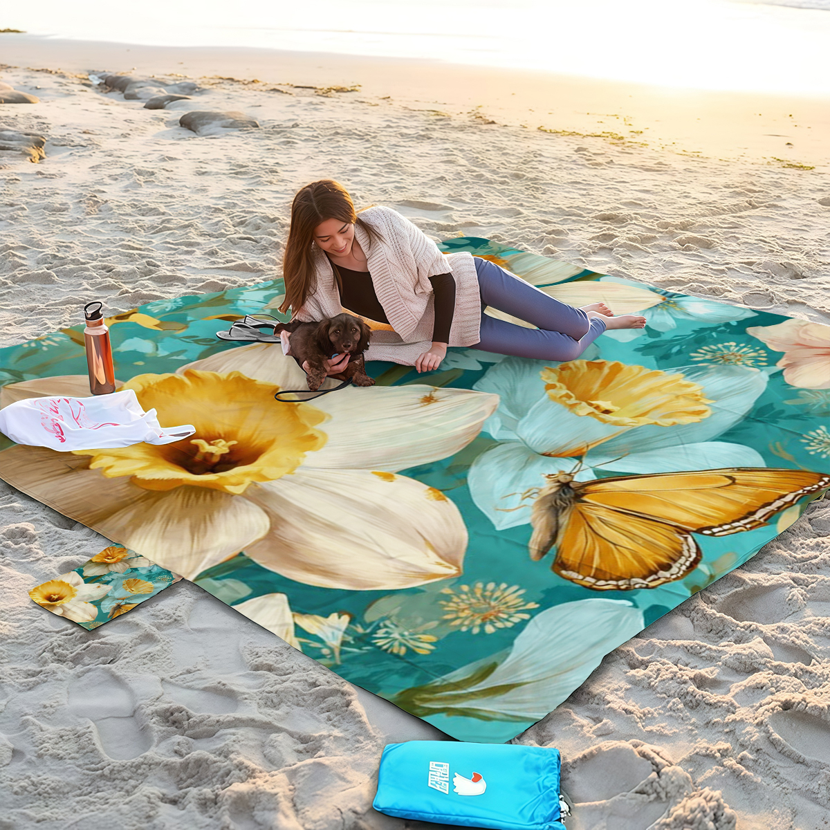 200x200cm Jasmine Flower Beach - Outdoor Camping Mats Large avis et prix