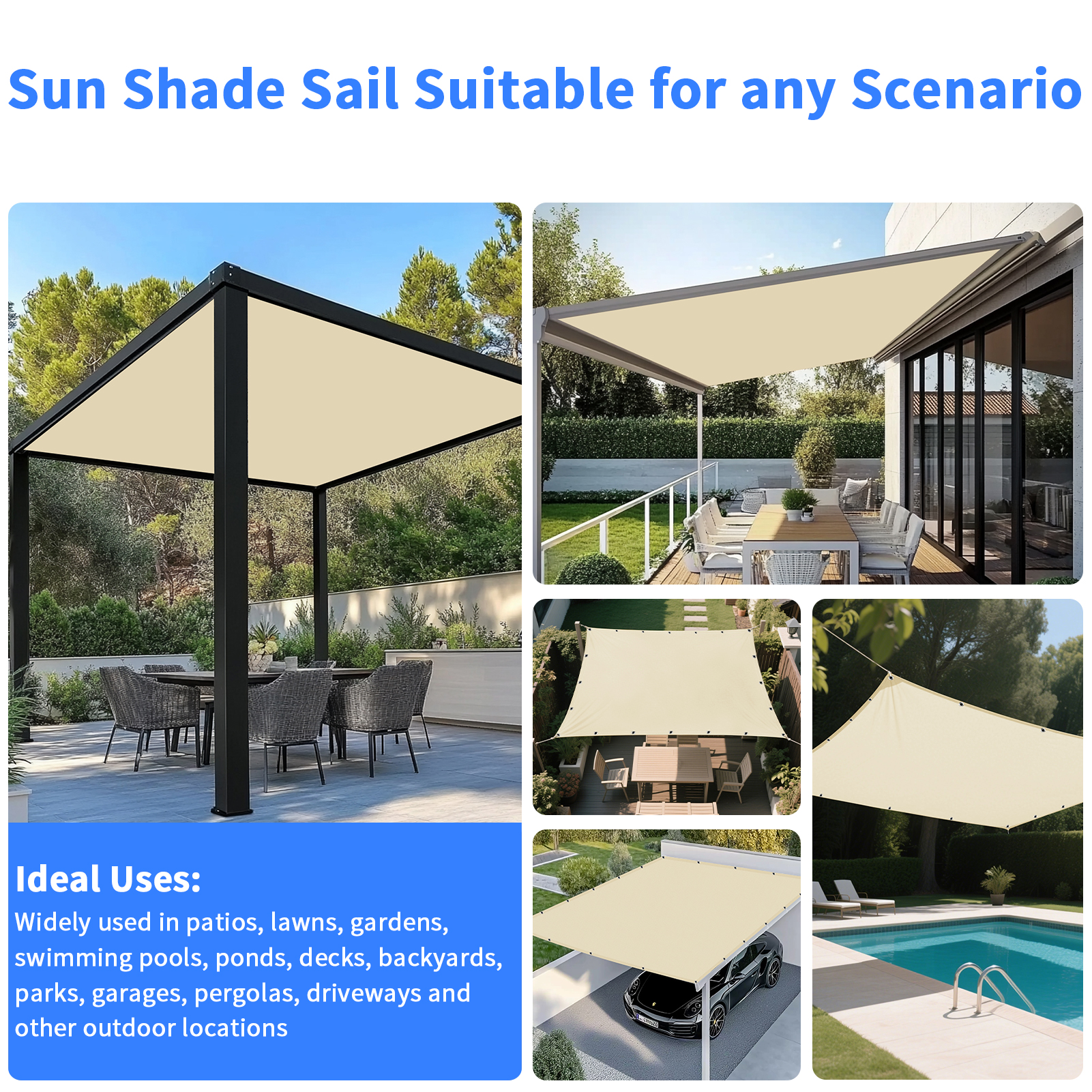 5x4m 4x3m 3x2m Garden Sun Shad - Outdoor Camping Tent Waterproof avis et prix