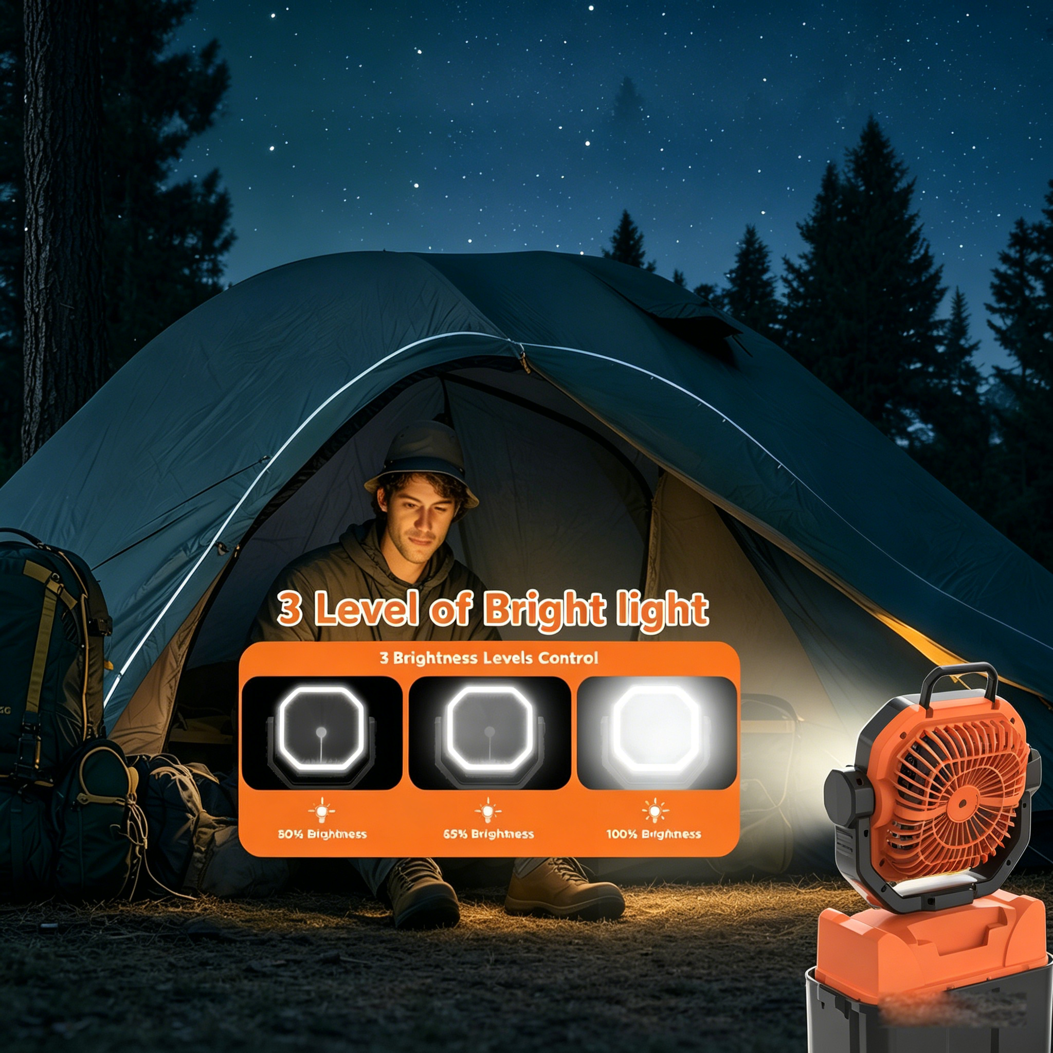 30000mAh Spray Camping Fan wit - Outdoor Camping Fans avis et prix