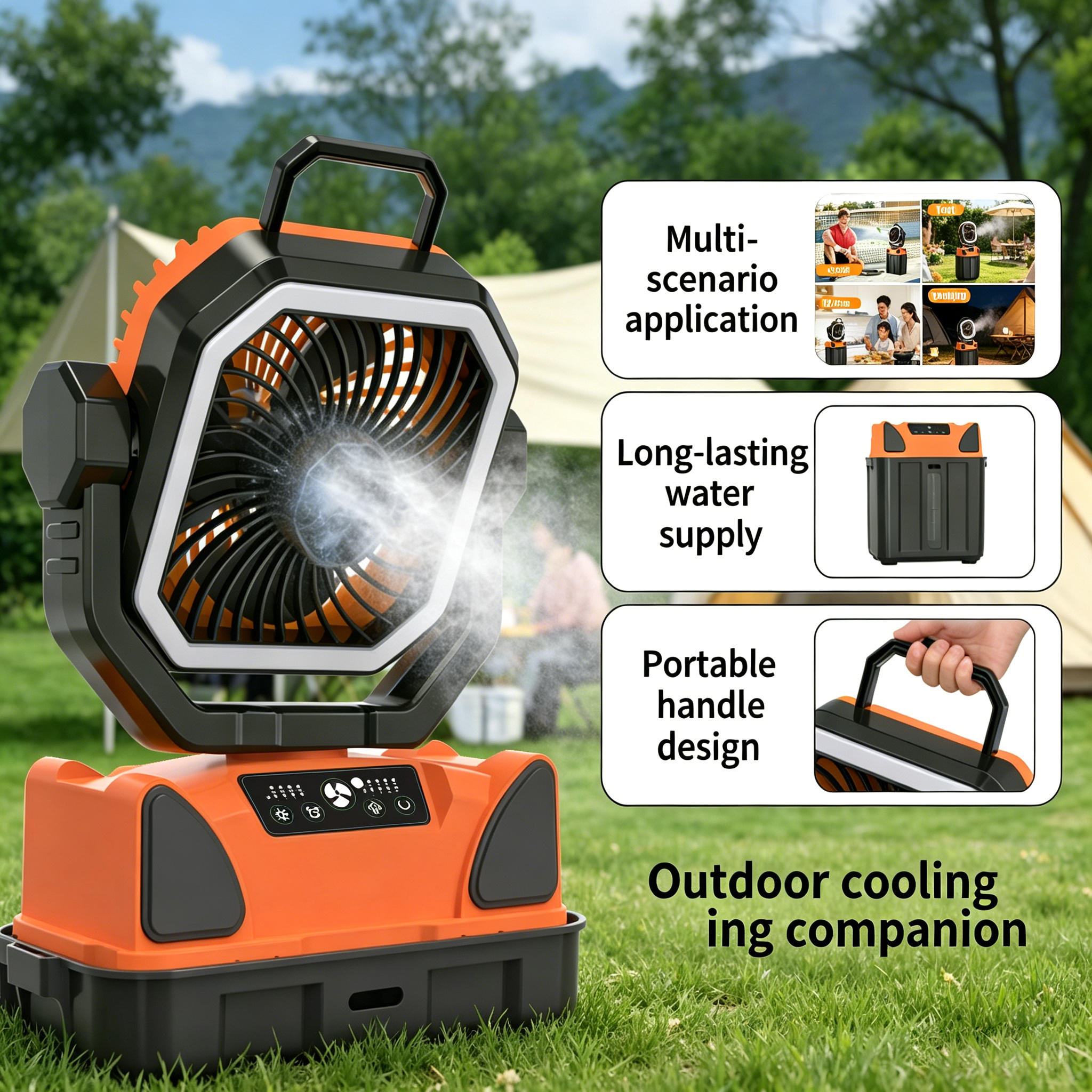 30000mAh Spray Camping Fan wit - Outdoor Camping Fans avis et prix