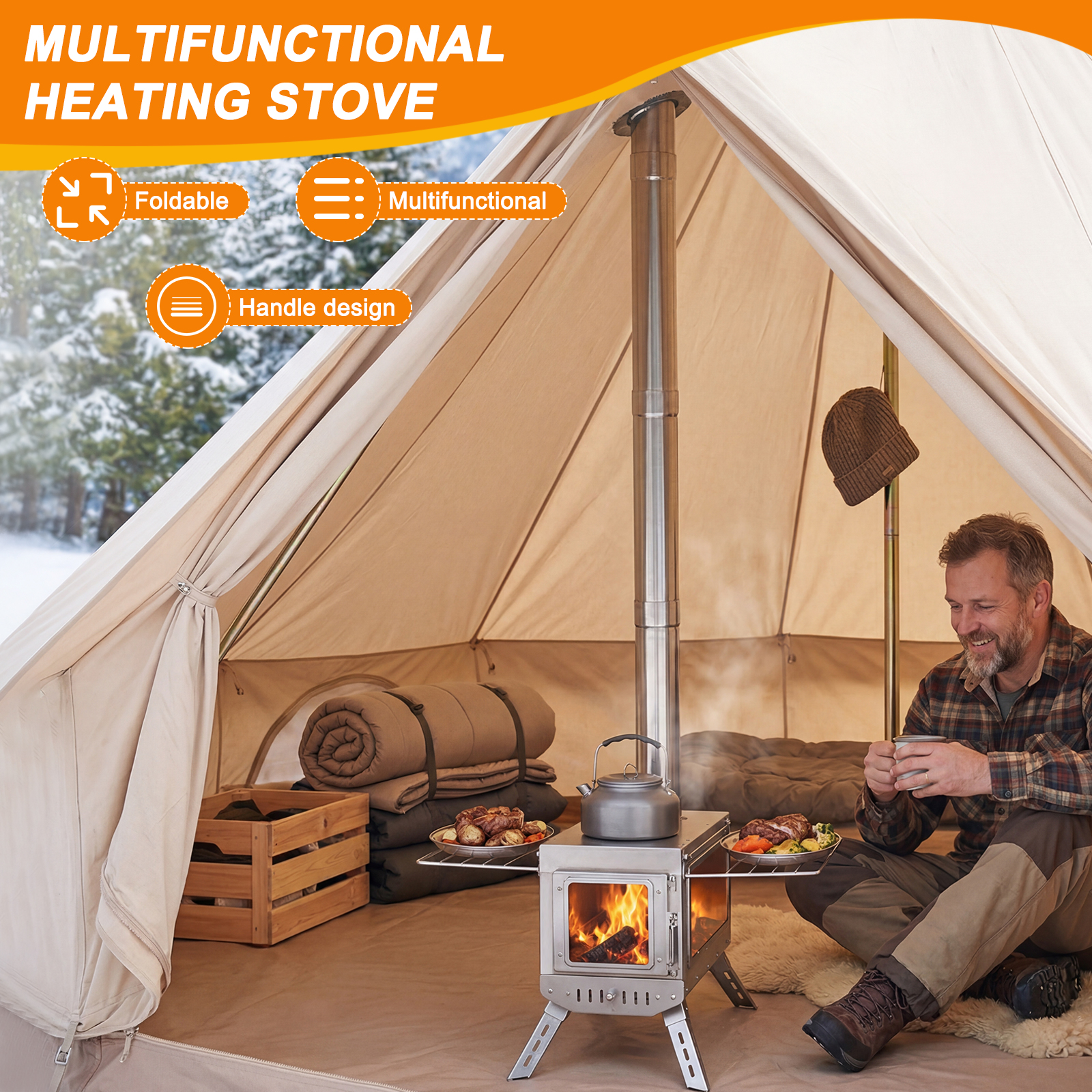 Outdoor Heating Stove with Chi - Outdoor Camping Heater For Tent avis et prix