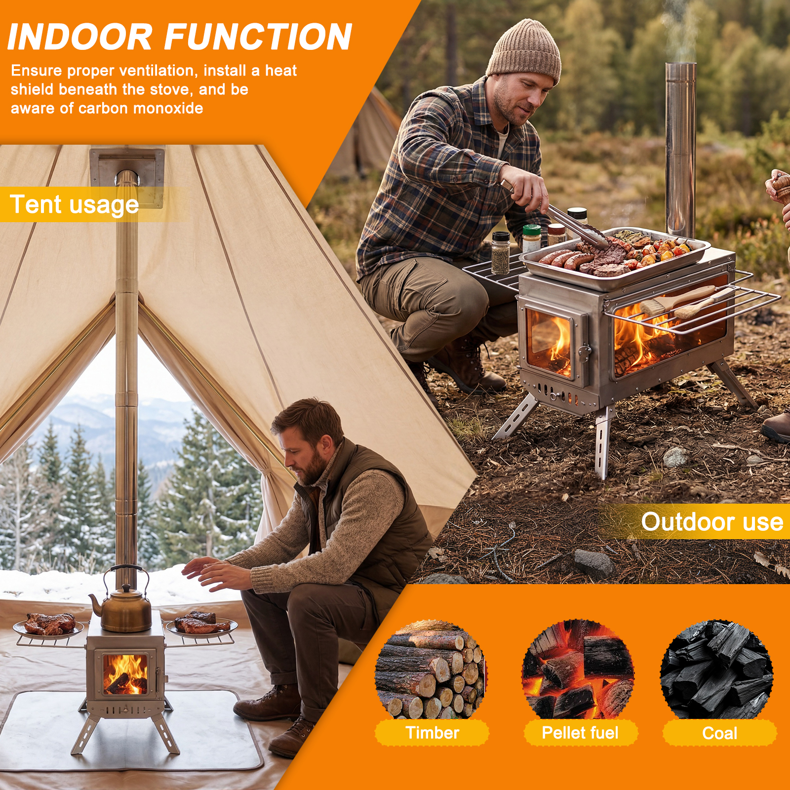 Outdoor Heating Stove with Chi - Outdoor Camping Heater For Tent avis et prix
