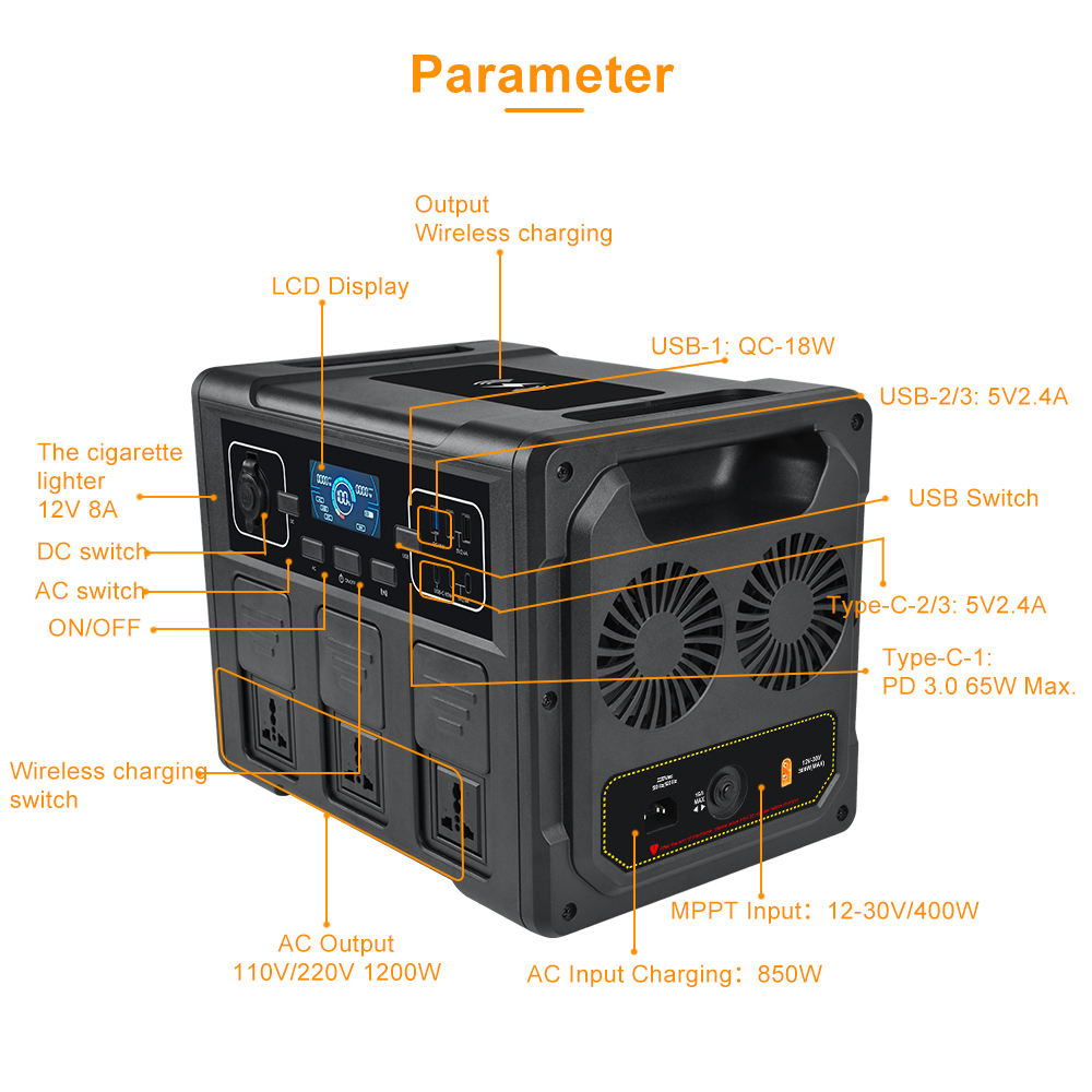 1200W Portable Solar Generator - Portable Power Station avis et prix