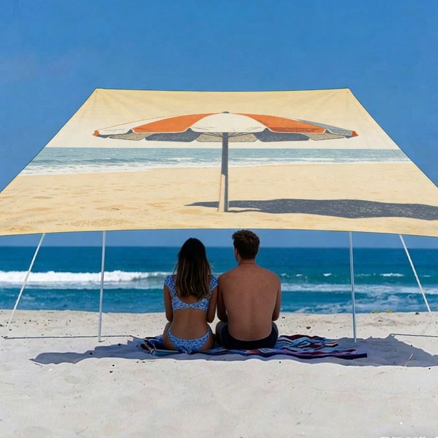 1pc Beach Sunshade Cloth, Outd - Outdoor Camping Umbrella avis et prix