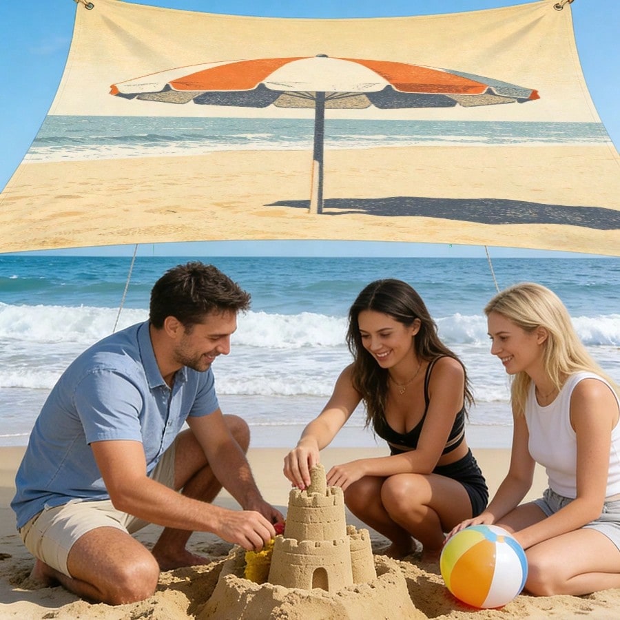 1pc Beach Sunshade Cloth, Outd - Outdoor Camping Umbrella avis et prix