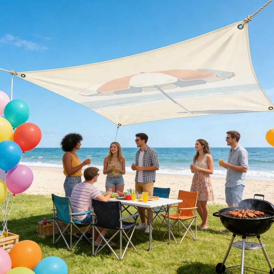 1pc Beach Sunshade Cloth, Outd - Outdoor Camping Umbrella avis et prix