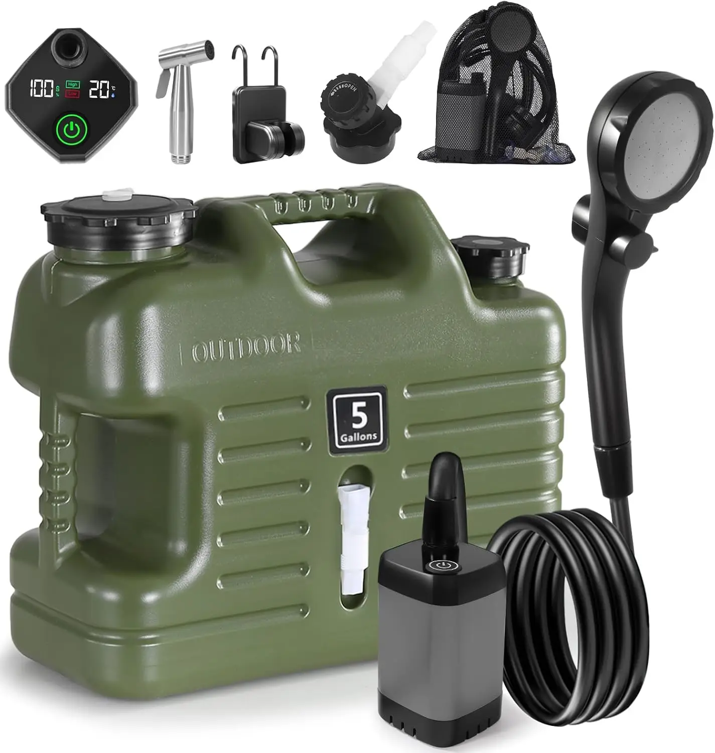 Portable Camping Shower with 5 - Outdoor Camping Water Jug avis et prix