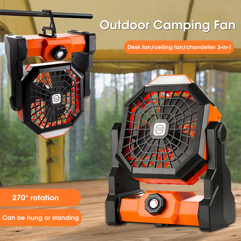 10000mAh Camping Fan with LED  - Outdoor Camping Fans avis et prix