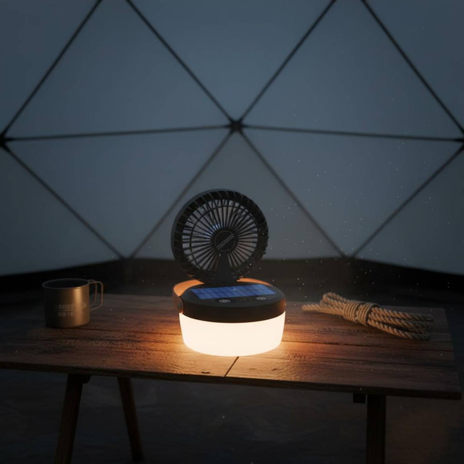 Solar Camping Fan Lantern Fold - Outdoor Camping Fans avis et prix