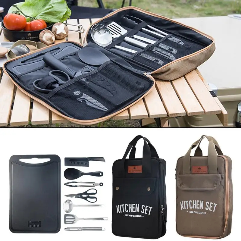 8pcs Camping Kitchen Cookware  - Outdoor Camping Kitchen Table avis et prix