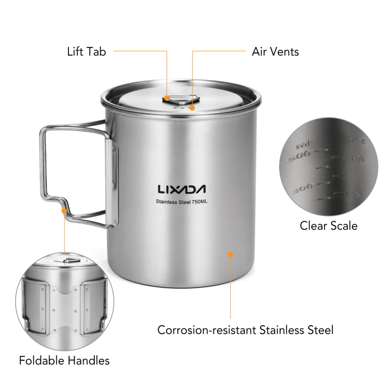 Lixada 750ml Cup Outdoor Stain - Outdoor Camping Kitchen Table avis et prix