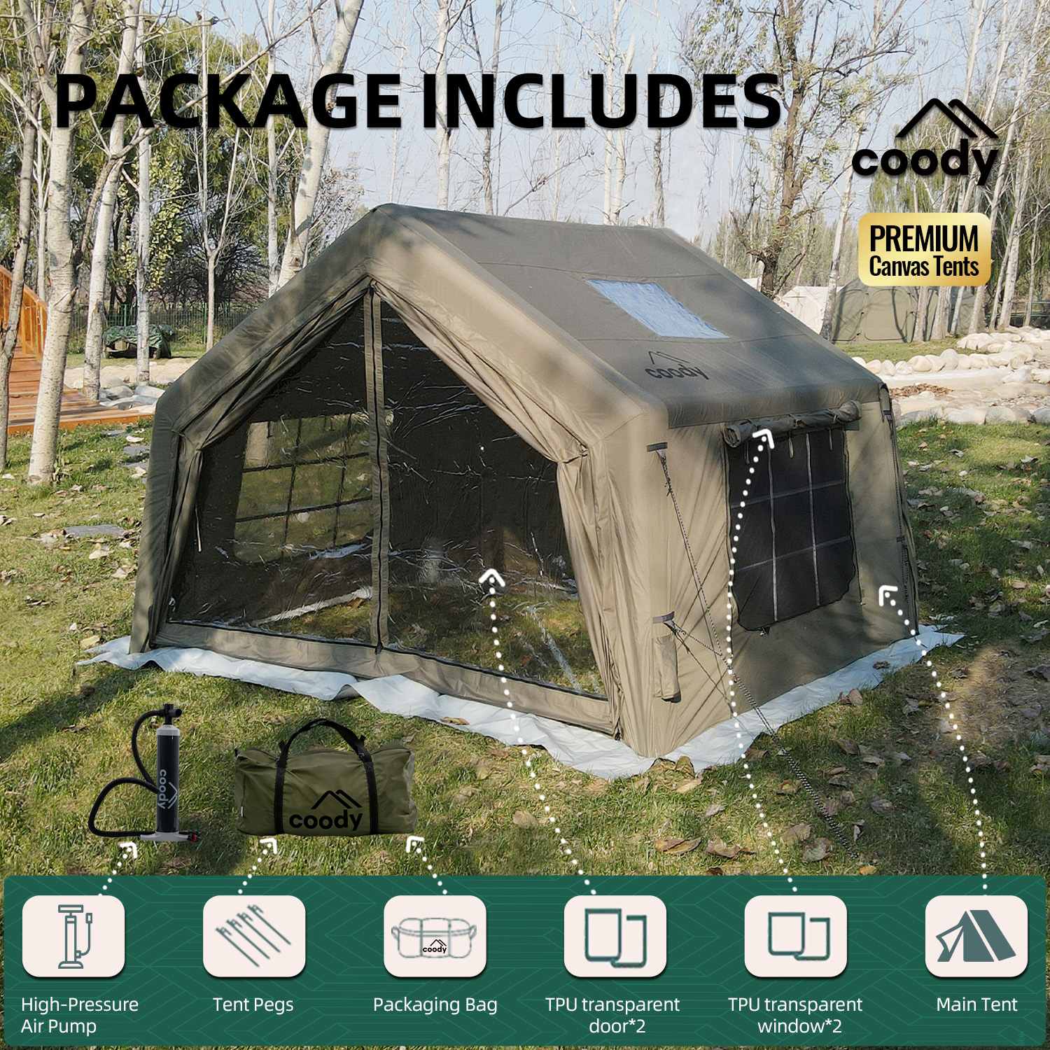 9.0 Air Tent-Army Green High Q - Camping Zelt Outdoor avis et prix