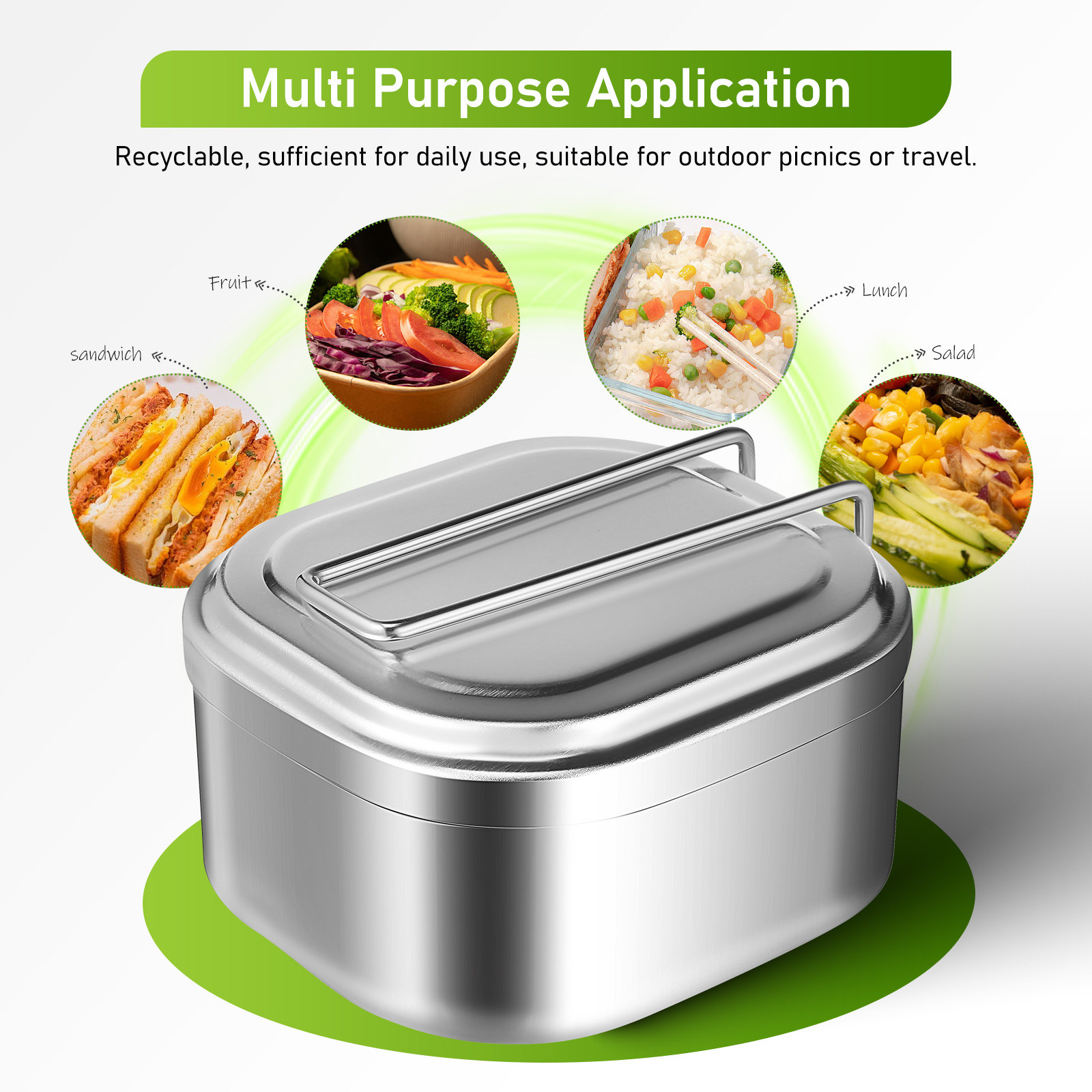950Ml Aluminum Lunch Box Reusa - Outdoor Camping Food avis et prix