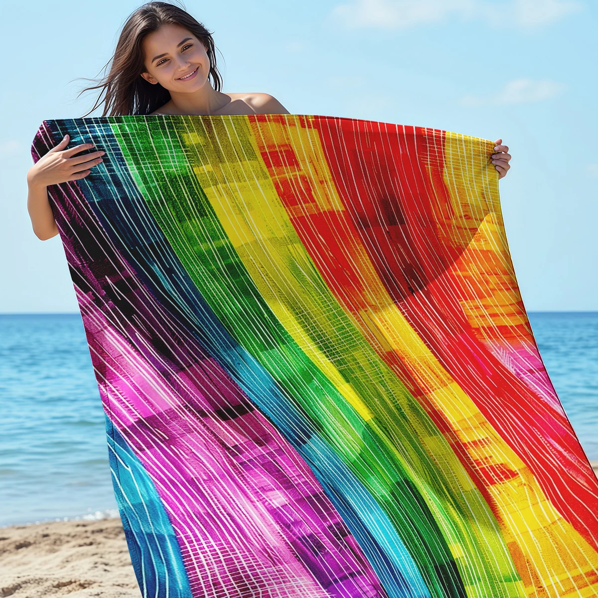 200x240cm Rainbow Beach Mat Sa - Outdoor Camping Mats Large avis et prix