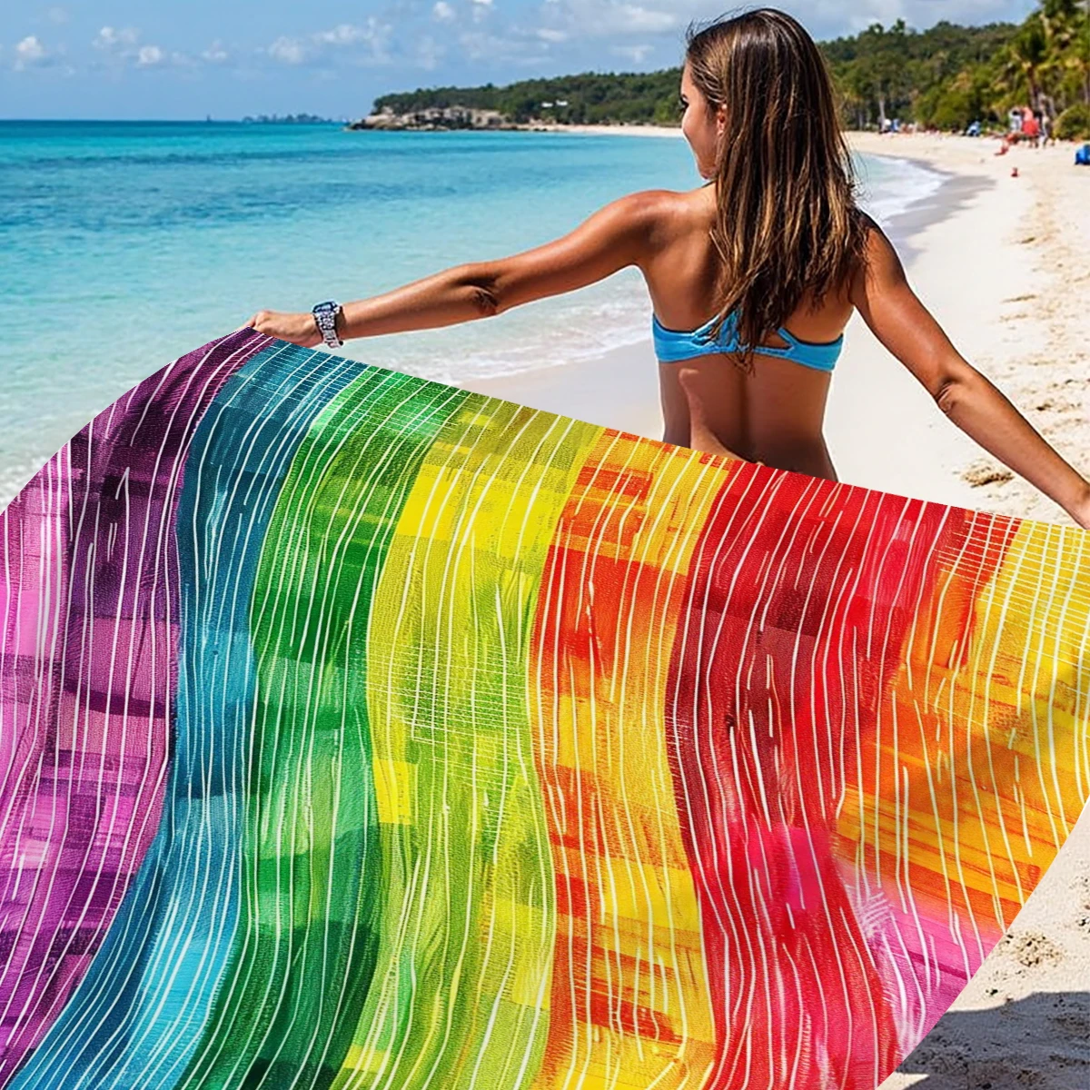 200x240cm Rainbow Beach Mat Sa - Outdoor Camping Mats Large avis et prix
