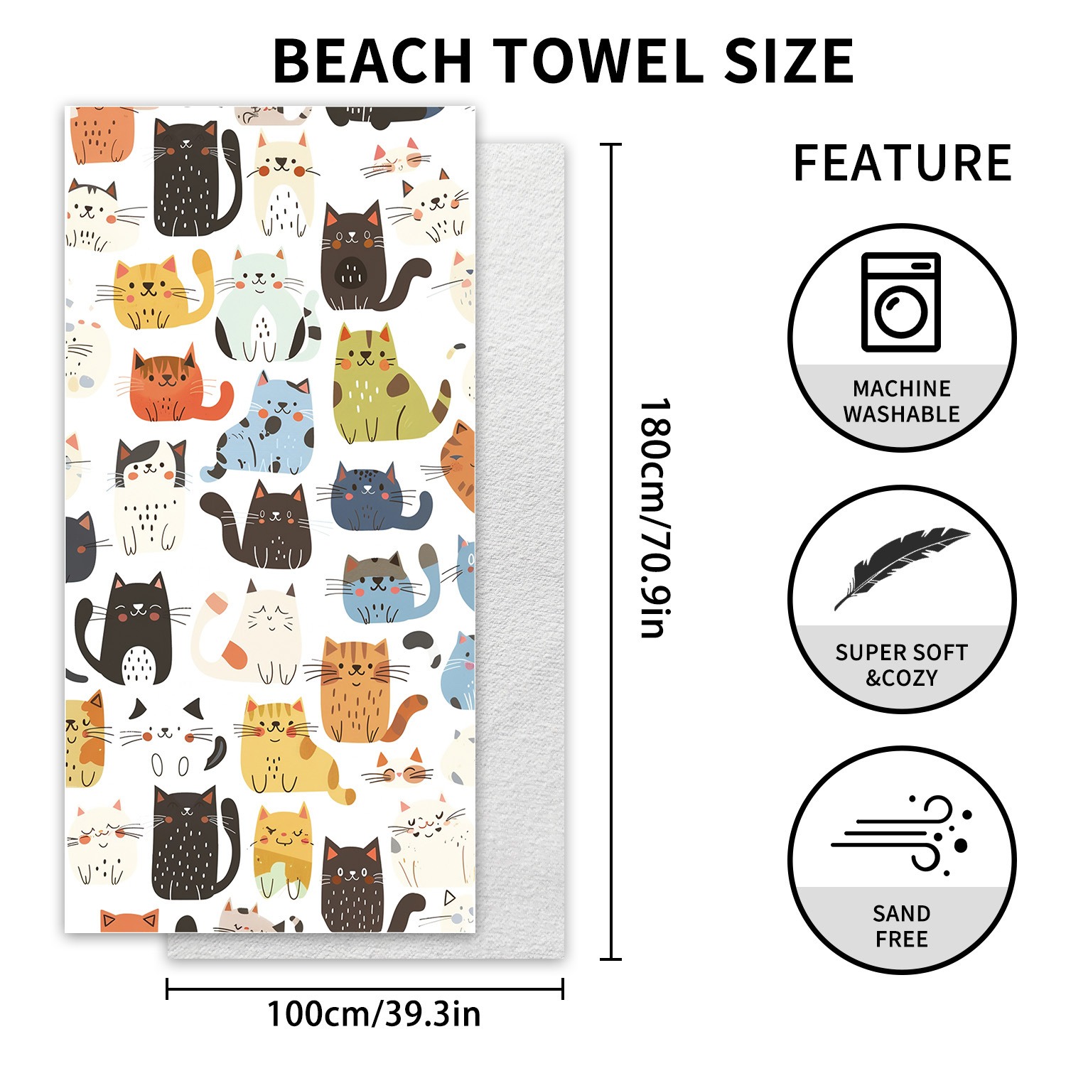 1PC Large Size Beach Blanket M - Outdoor Camping Mats Large avis et prix