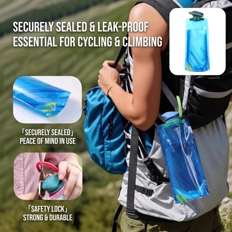 1-8PCS 700ml Soft Foldable Wat - Collapsible Water Bottle avis et prix