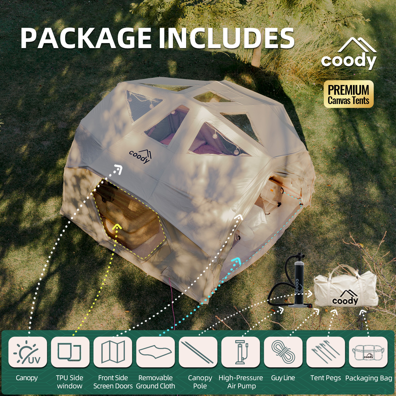 Hubshelter Pro Air Tent-Beige  - Camping Zelt Outdoor avis et prix