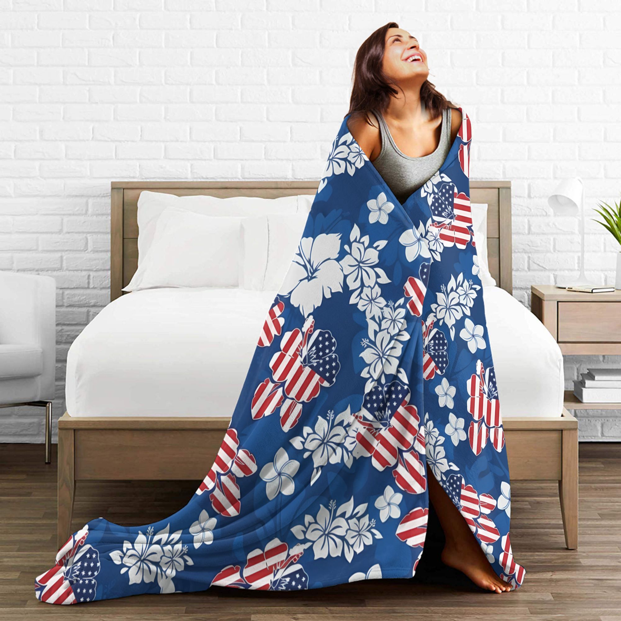4th of July USA Warm Soft Blan - Outdoor Camping Usa avis et prix